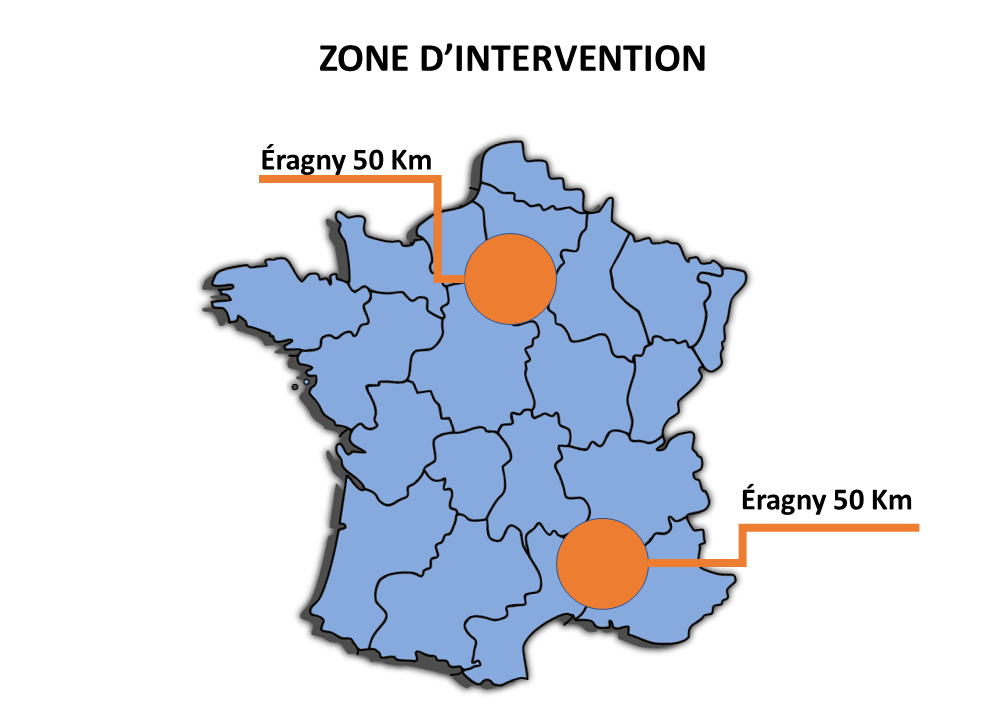 Zones d'intervention en Île-de-France